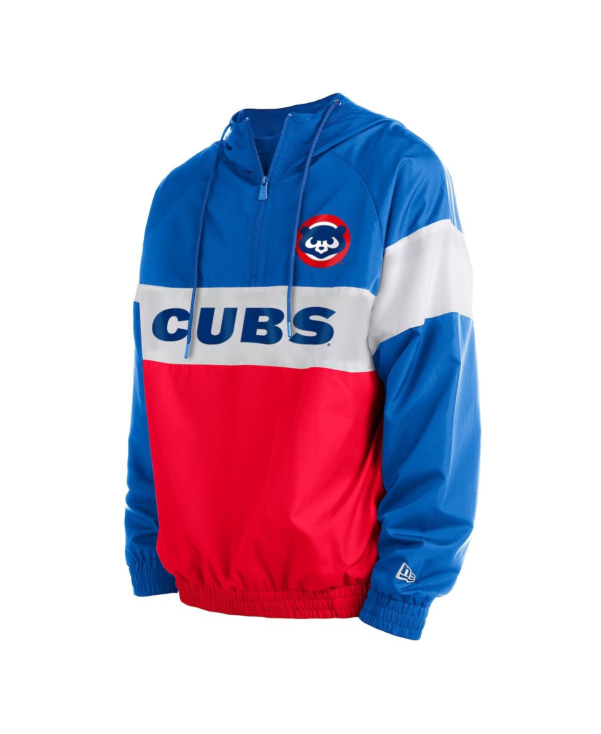 Men's New EraChicago Cubs Raglan Quarter-Zip Hoodie - Red