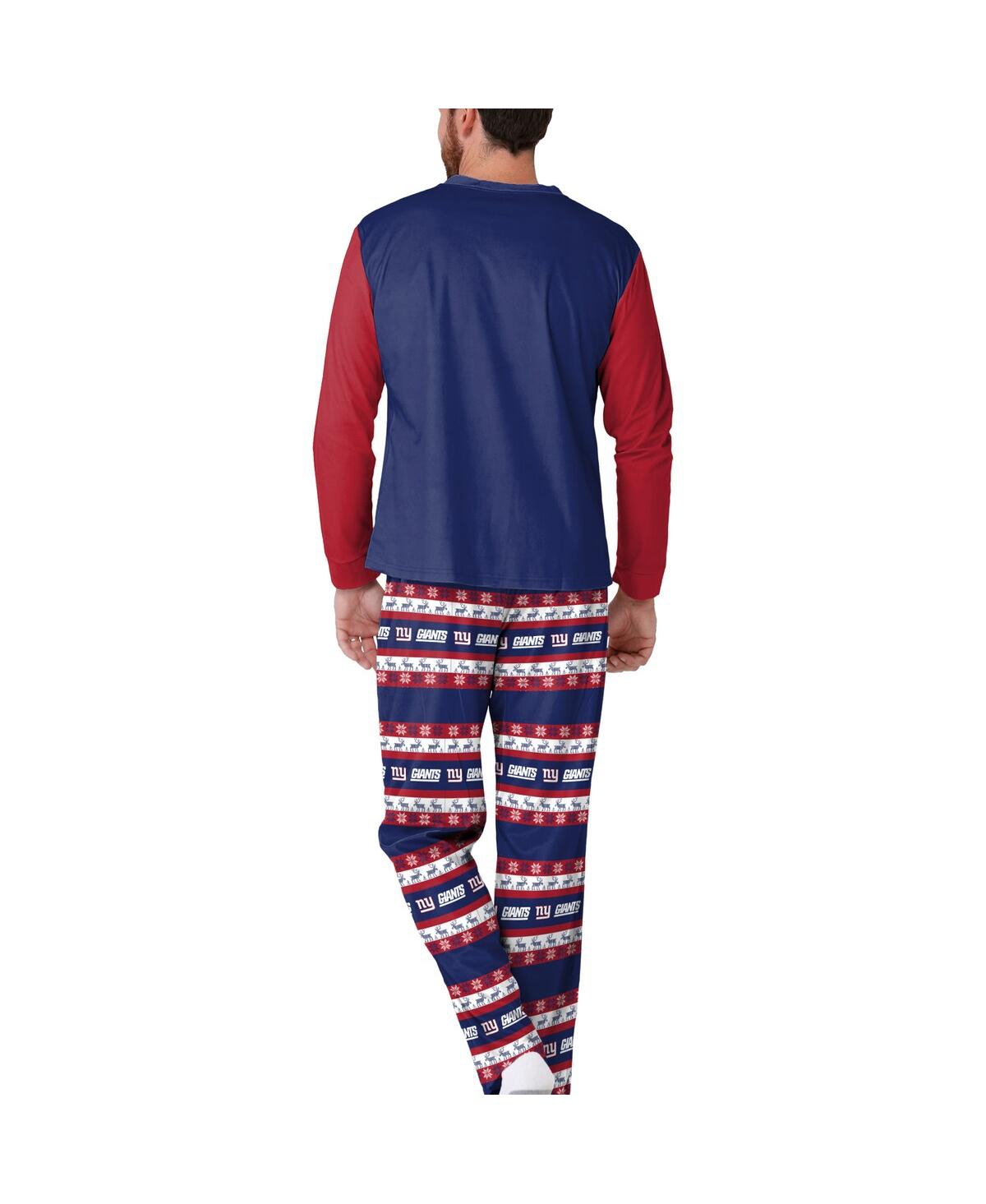 Shop Foco Men's  Navy New York Giants Team Ugly Pajama Set