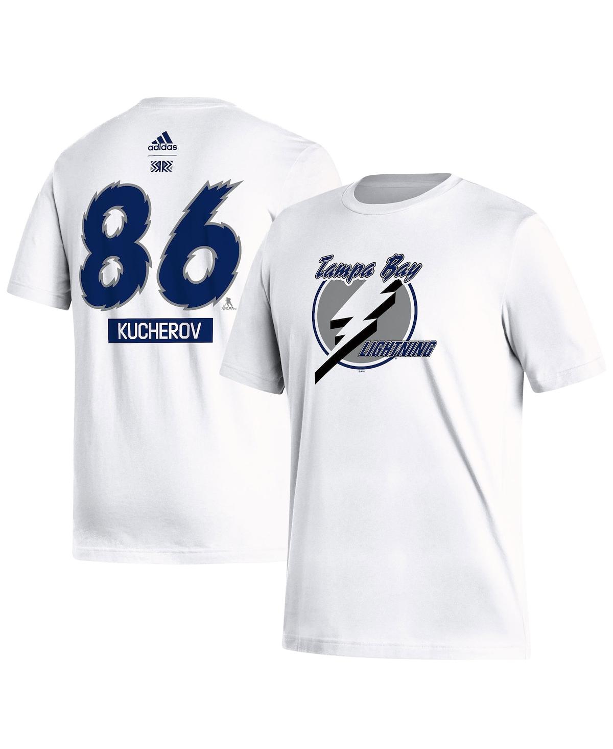 Shop Adidas Originals Men's Adidas Nikita Kucherov White Tampa Bay Lightning Reverse Retro 2.0 Name And Number T-shirt