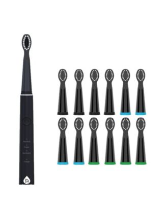 USB Rechargeable Electric toothbrush with 12 Brush Heads - Green
