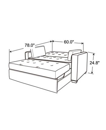 Serta Augustus 72.6 in. Light Grey Polyester Queen Size Sofa Bed  SAAGSQS3BU3143 - The Home Depot