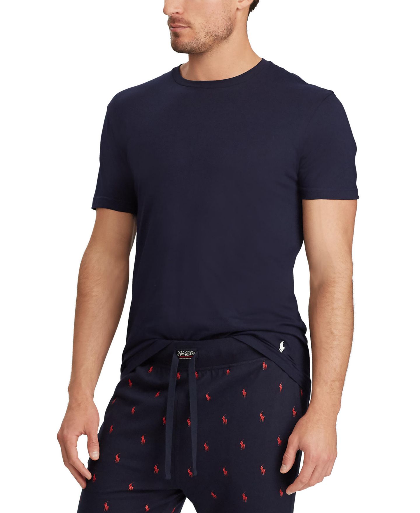 Мужские топы Polo Ralph Lauren 3-Pack Slim Fit Crewneck Undershirt, цвет: Синий / Тёмно-синий — фото 3