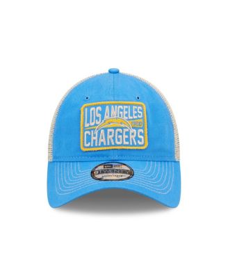 Men's Powder Blue, Natural Los Angeles Chargers Devoted Trucker 9Twenty Snapback Hat