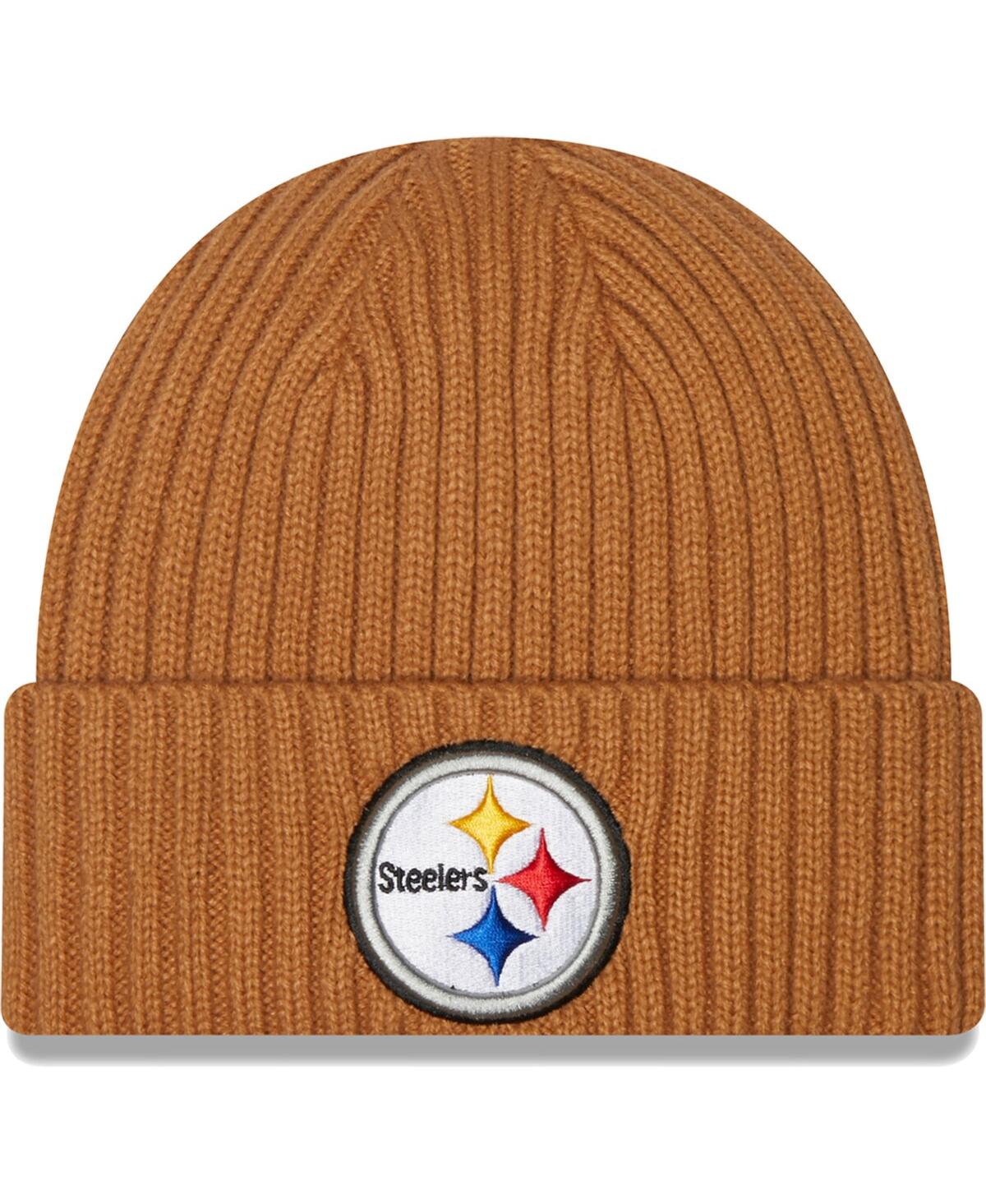 Shop New Era Men's  Brown Pittsburgh Steelers Core Classic Cuffed Knit Hat
