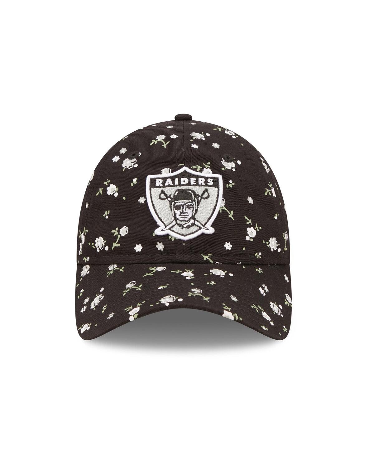 Women's New EraLas Vegas Raiders Floral 9Twenty Adjustable Hat - Black
