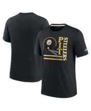 Nike Men's Black, Gold Pittsburgh Steelers Historic Raglan Crew