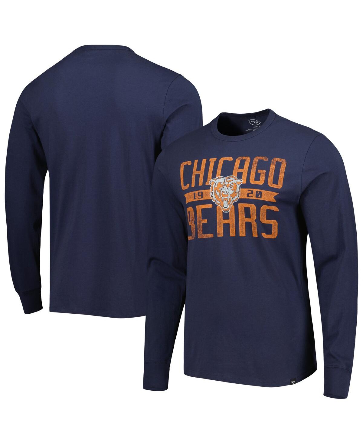 47 Brand Men's ' Navy Chicago Bears Brand Wide Out Franklin Long Sleeve T-shirt