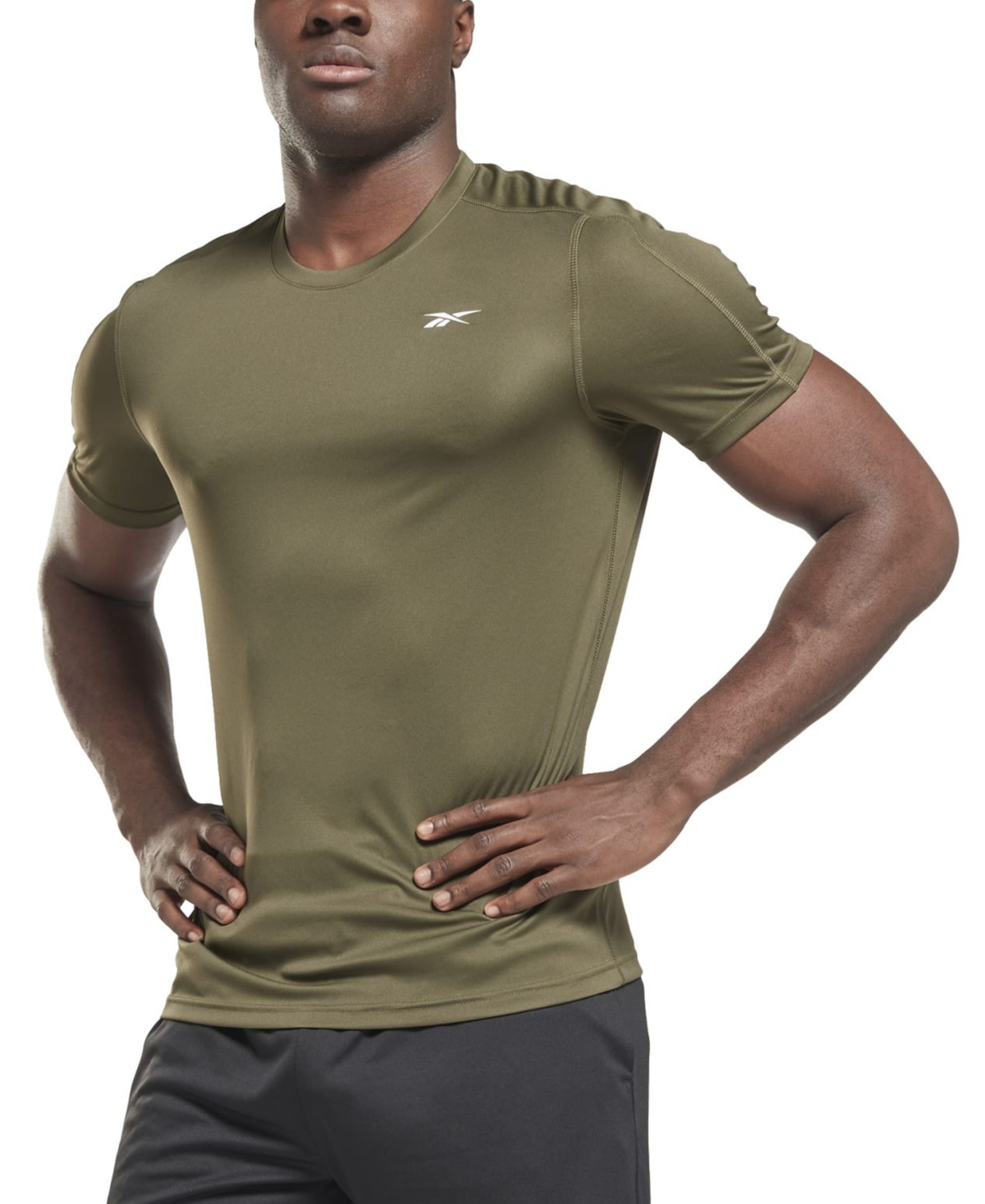 Shop Reebok Men's Training Moisture-wicking Tech T-shirt In Army Green
