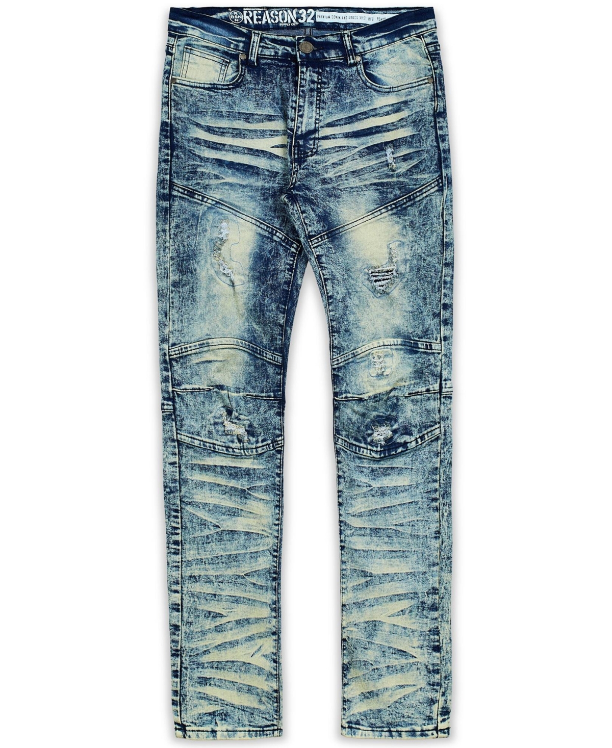Reason Men's Big And Tall Vintage-like Beach Skinny Denim Jeans In Blue