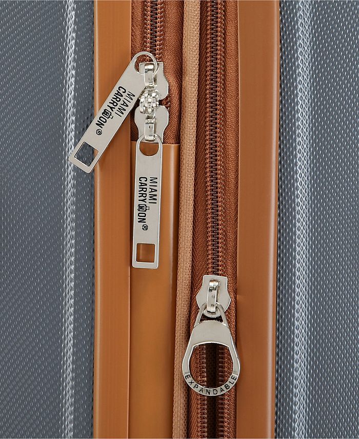 Miami CarryOn Collins 3 Piece Expandable Retro Spinner Luggage Set Macy's