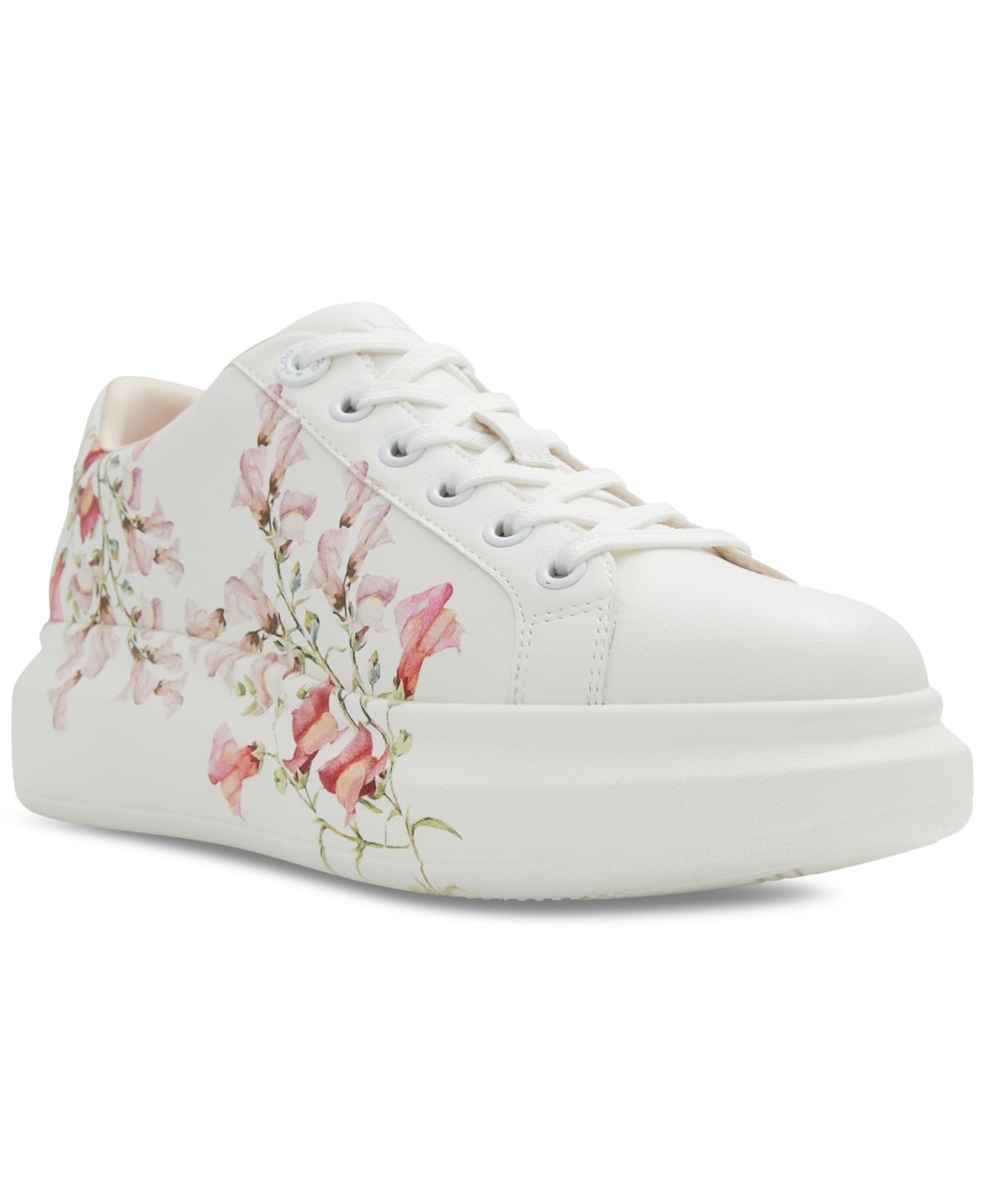 Shop Aldo Women's Peono Floral Lace-up Platform Sneakers In White Floral Print Multi