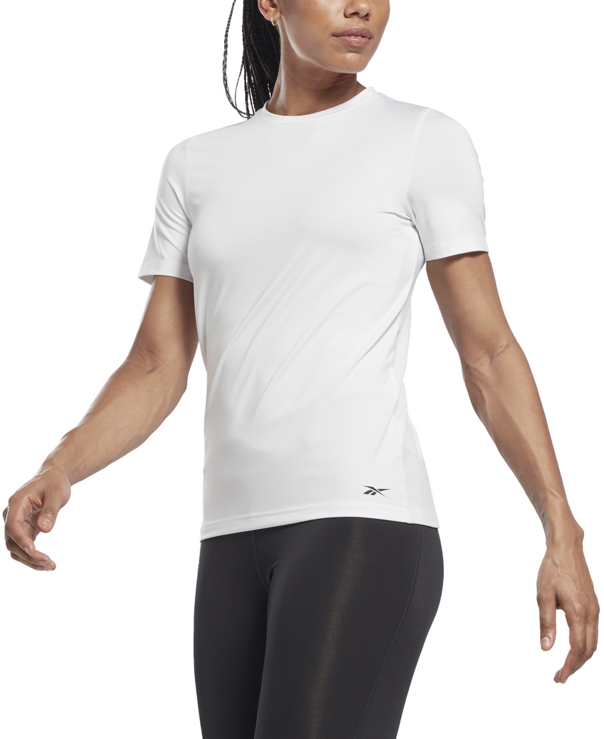 Reebok Women's Speedwick Slim Fit Crew Neck T-shirt In Charcoal
