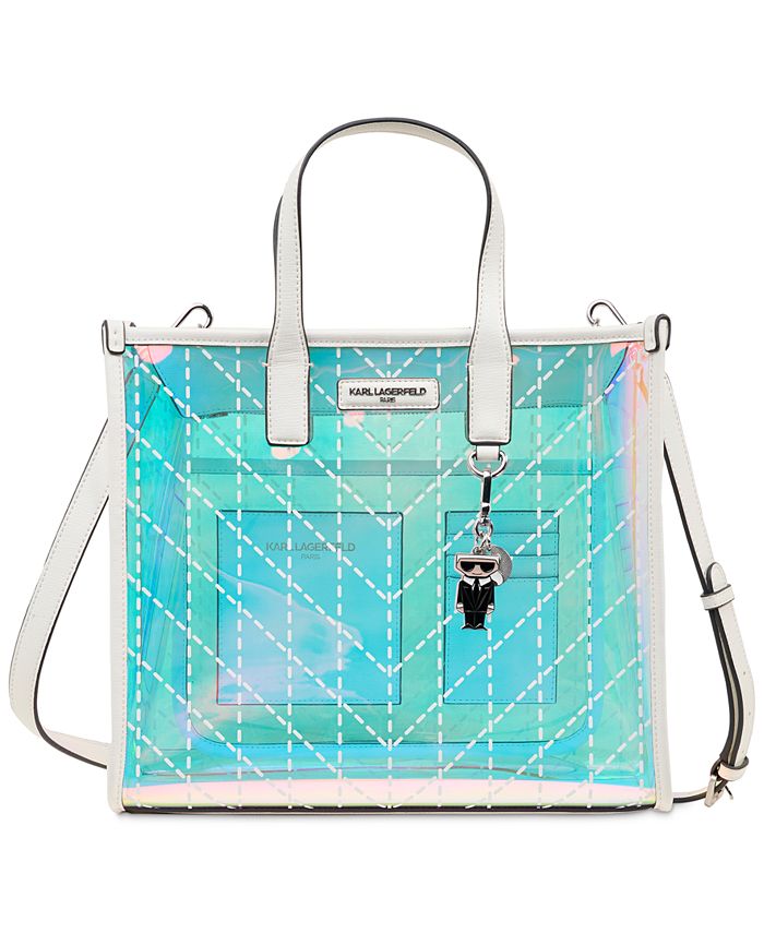 Karl Lagerfeld Nouveau Small Box Crossbody Tote in Blue