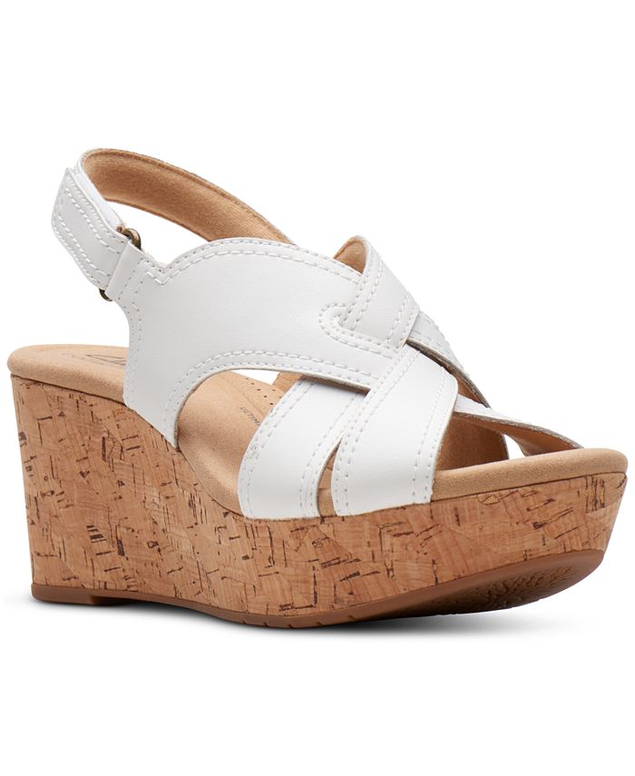 Clarks Women's Rose Erin WovenStrap Wedge Sandals Macy's