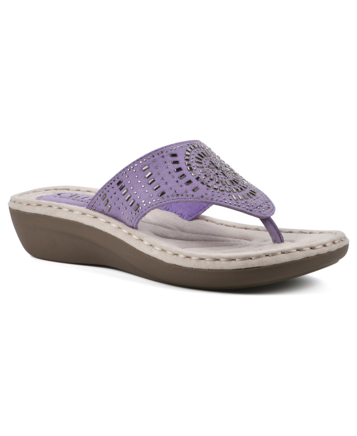 Cliffs By White Mountain Cienna Thong Comfort Sandal In Orchid Fabric