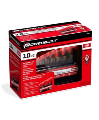 10 Piece Metric T-Handle Hex Key Wrench Set