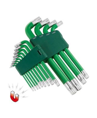 13 Piece Torx Long Arm Magnetic Hex Key Wrench Set Green