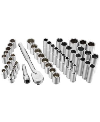 47 Piece 3/8 Inch Drive Tool Set with Sockets and Ratchet in Case