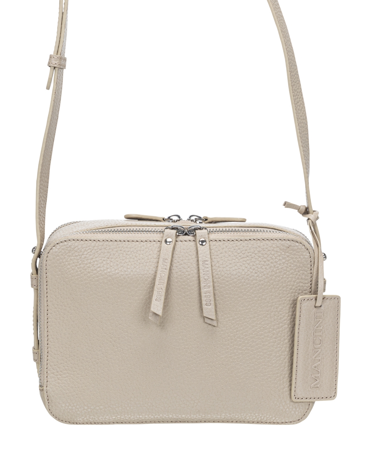 Mancini Women's Pebbled Rachel Camera Style Crossbody Handbag In Off White