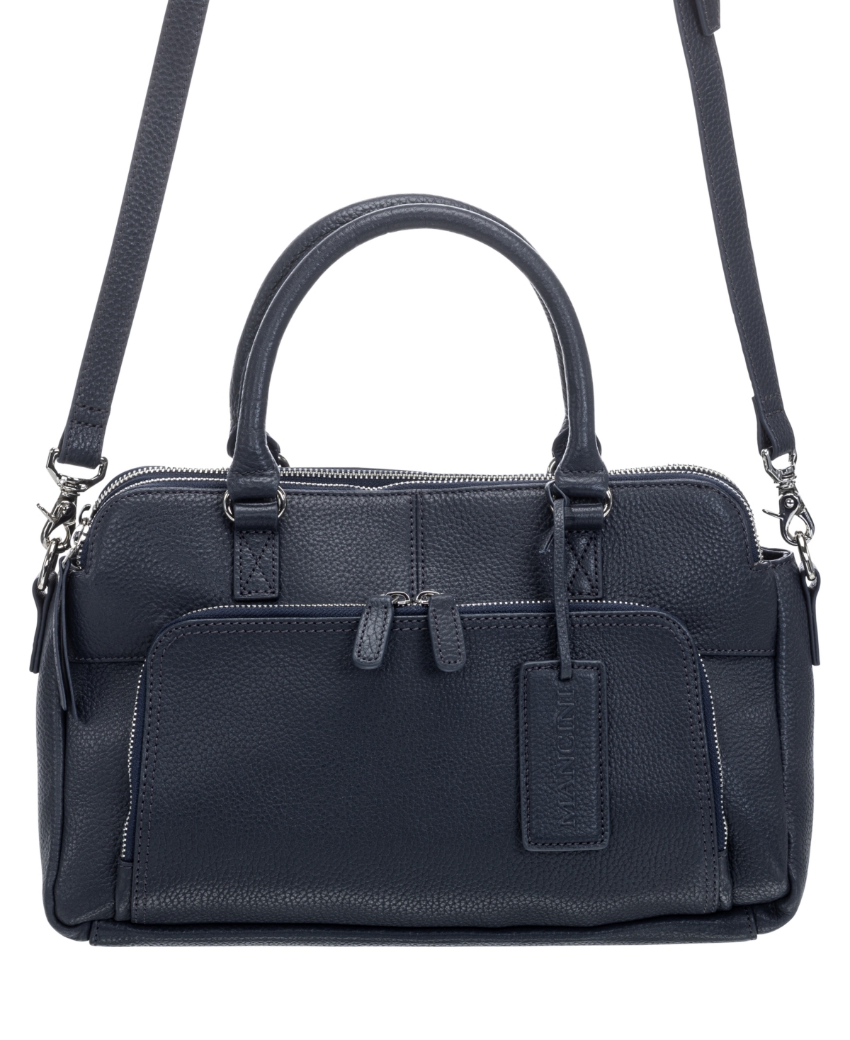 Mancini Women's Pebbled Jennifer Satchel Bag In Black