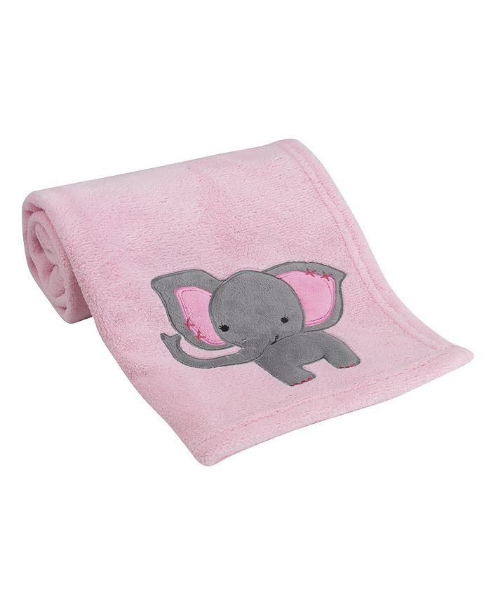 Bedtime Originals Twinkle Toes Soft Pink Coral Fleece Elephant