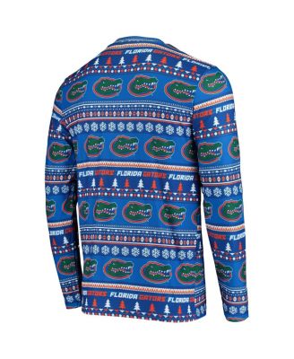 Men's Royal Florida Gators Ugly Sweater Knit Long Sleeve Top and Pant Set