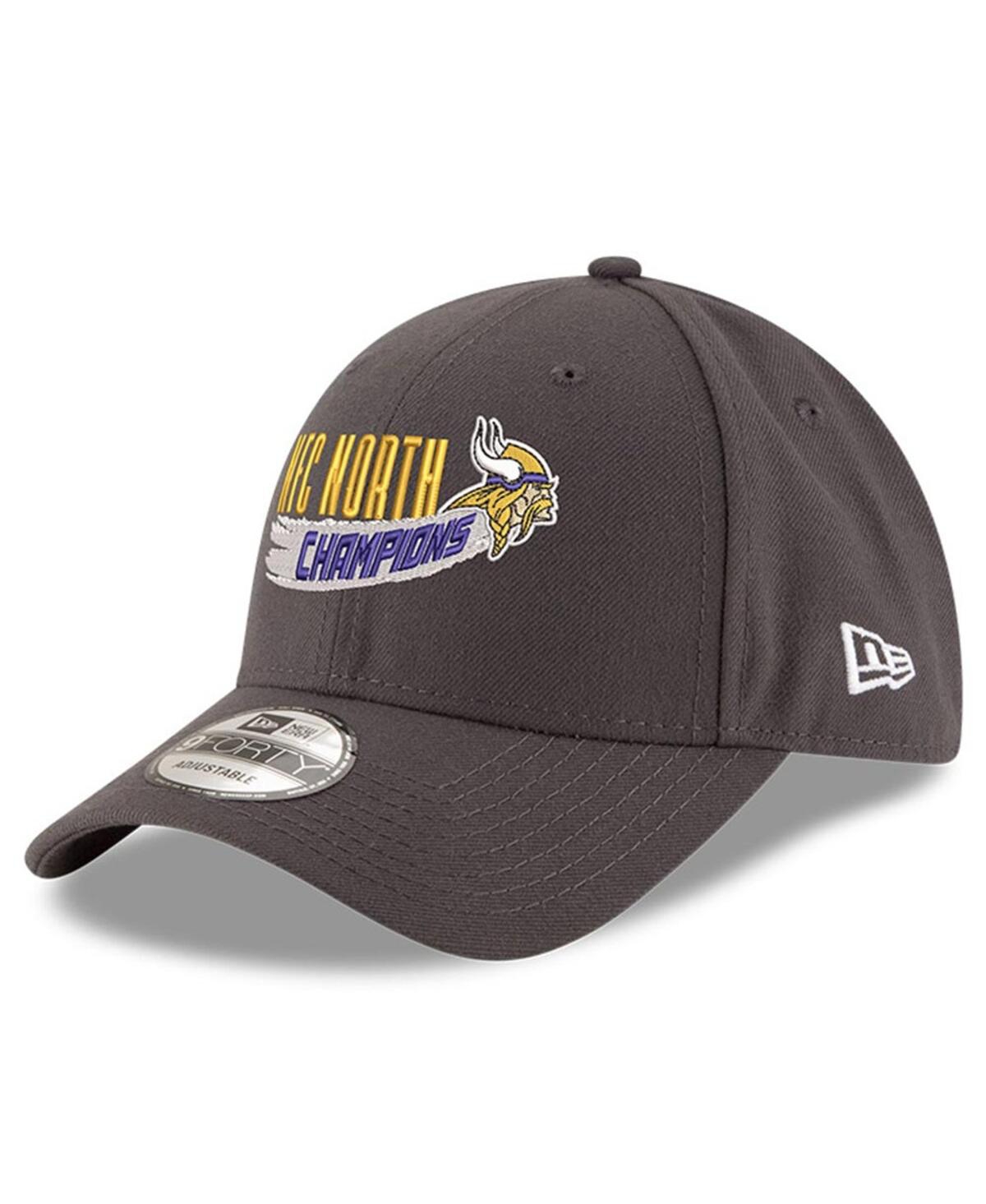 New Era Men's  Graphite Minnesota Vikings 2022 Nfc North Division Champions 9forty Adjustable Hat