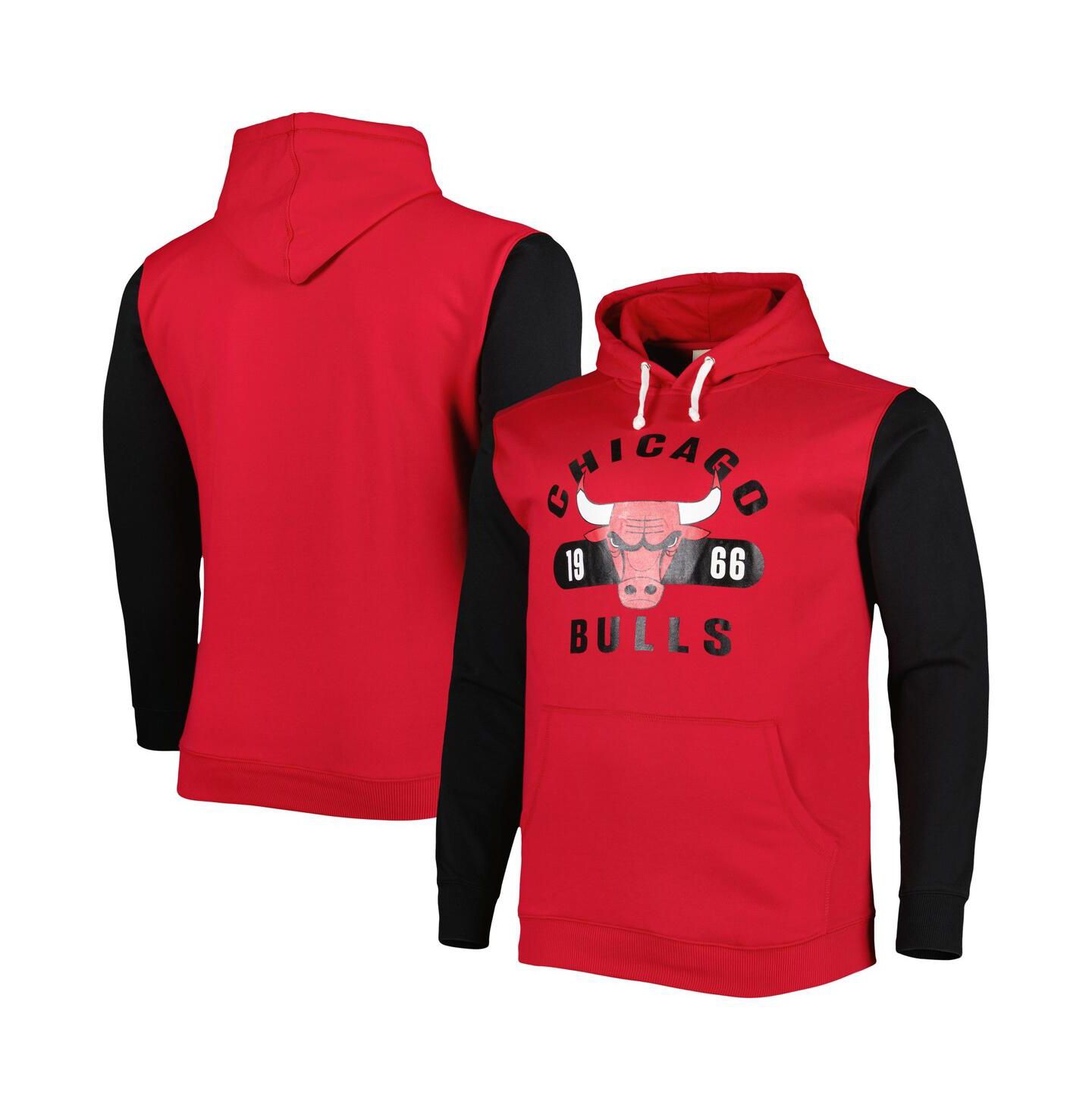 Мужское худи Fanatics Red, Black Chicago Bulls Big and Tall Bold Attack Pullover — фото 4
