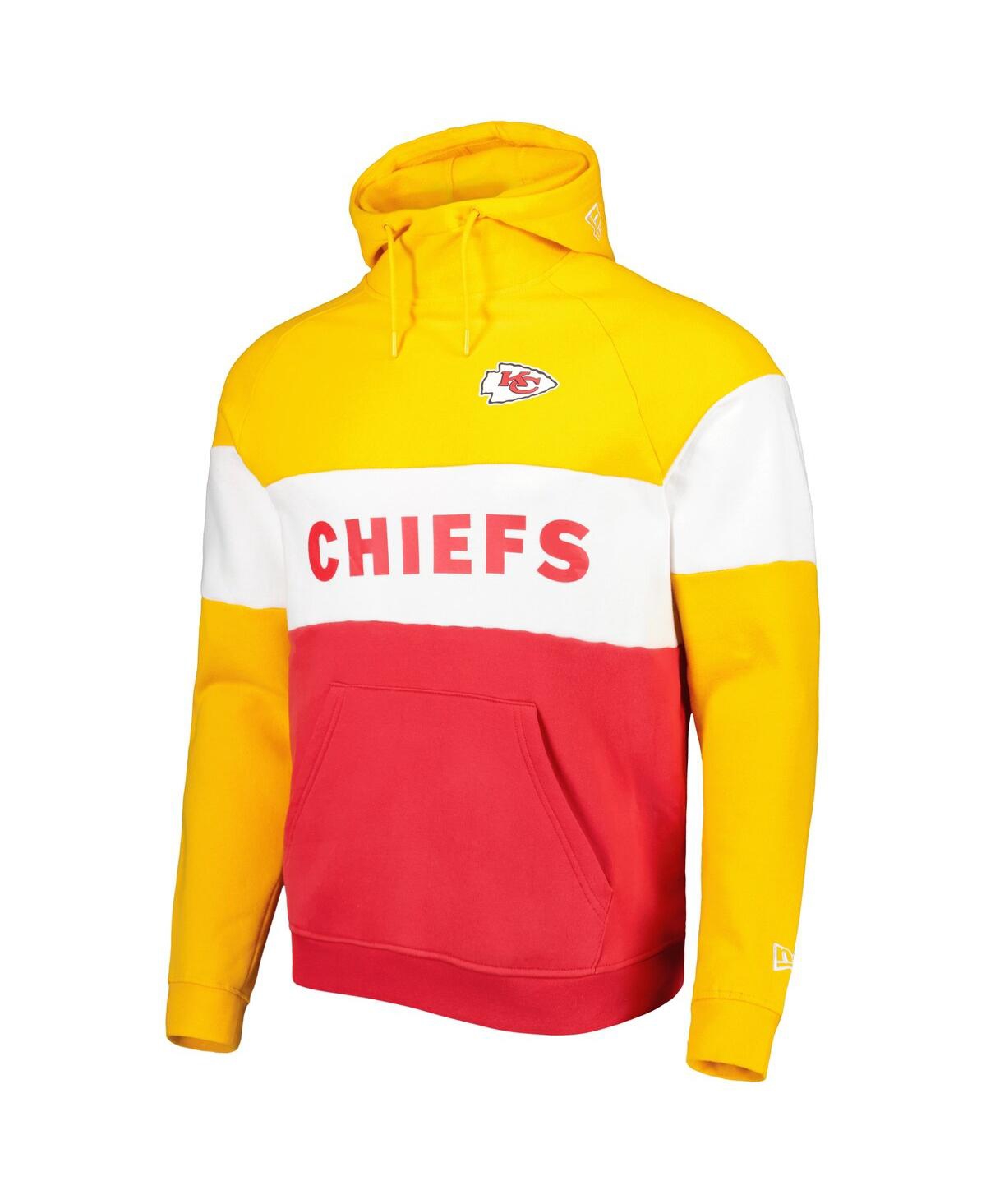 Men's New Era Gold Kansas City Chiefs Colorblock Current Pullover Hoodie - Gold