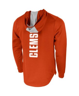 Men's Orange Clemson Tigers 2-Hit Performance Pullover Hoodie