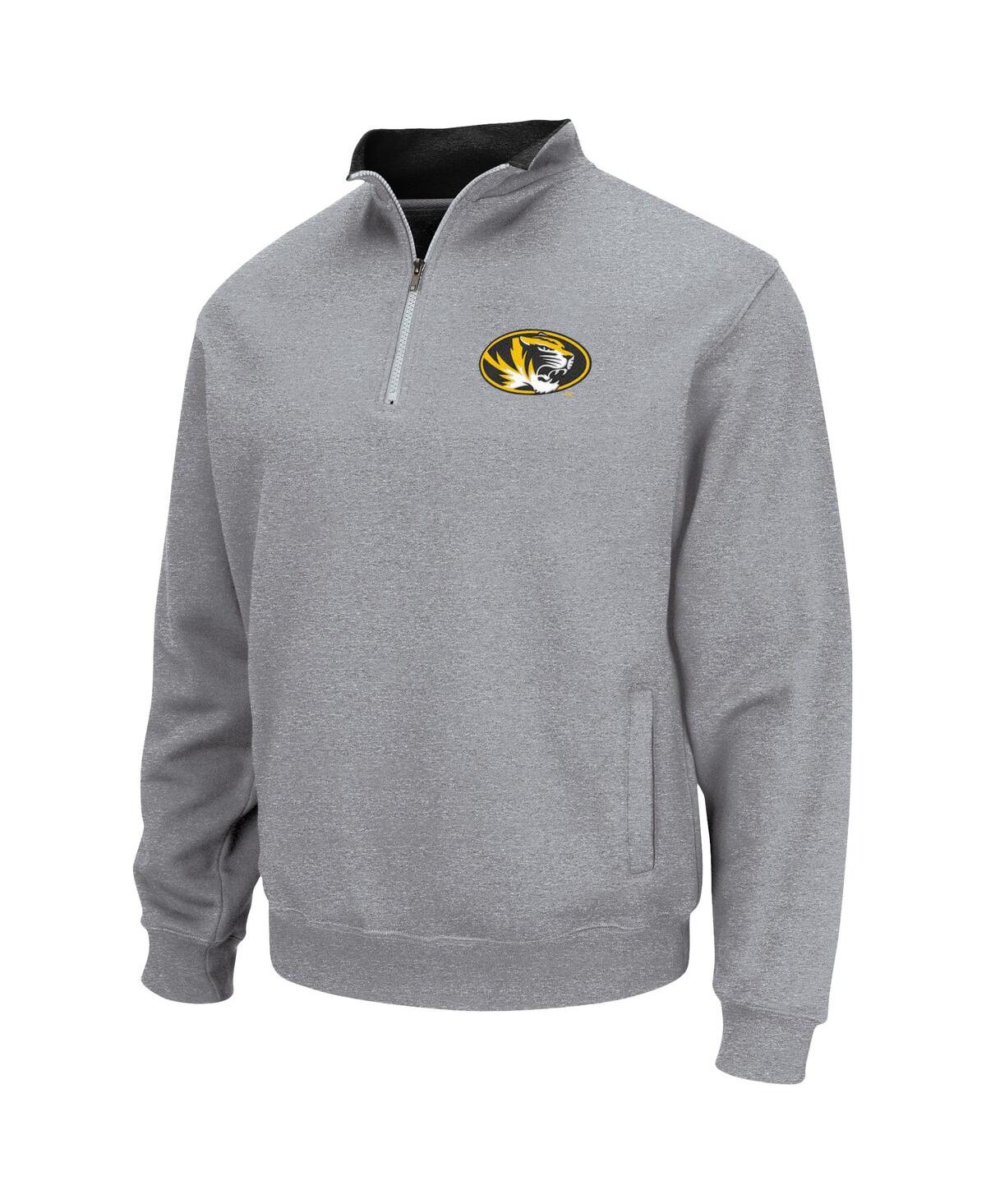 Colosseum Heathered Gray Missouri Tigers Tortugas Team Logo Quarter-zip Jacket In Heather Gray