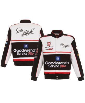 Men's White, Black Dale Earnhardt Goodwrench Twill Uniform Full-Snap Jacket