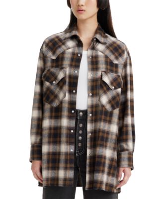 Levi's Women's Buffalo Bills Plaid Button Up Woven Shirt - Macy's