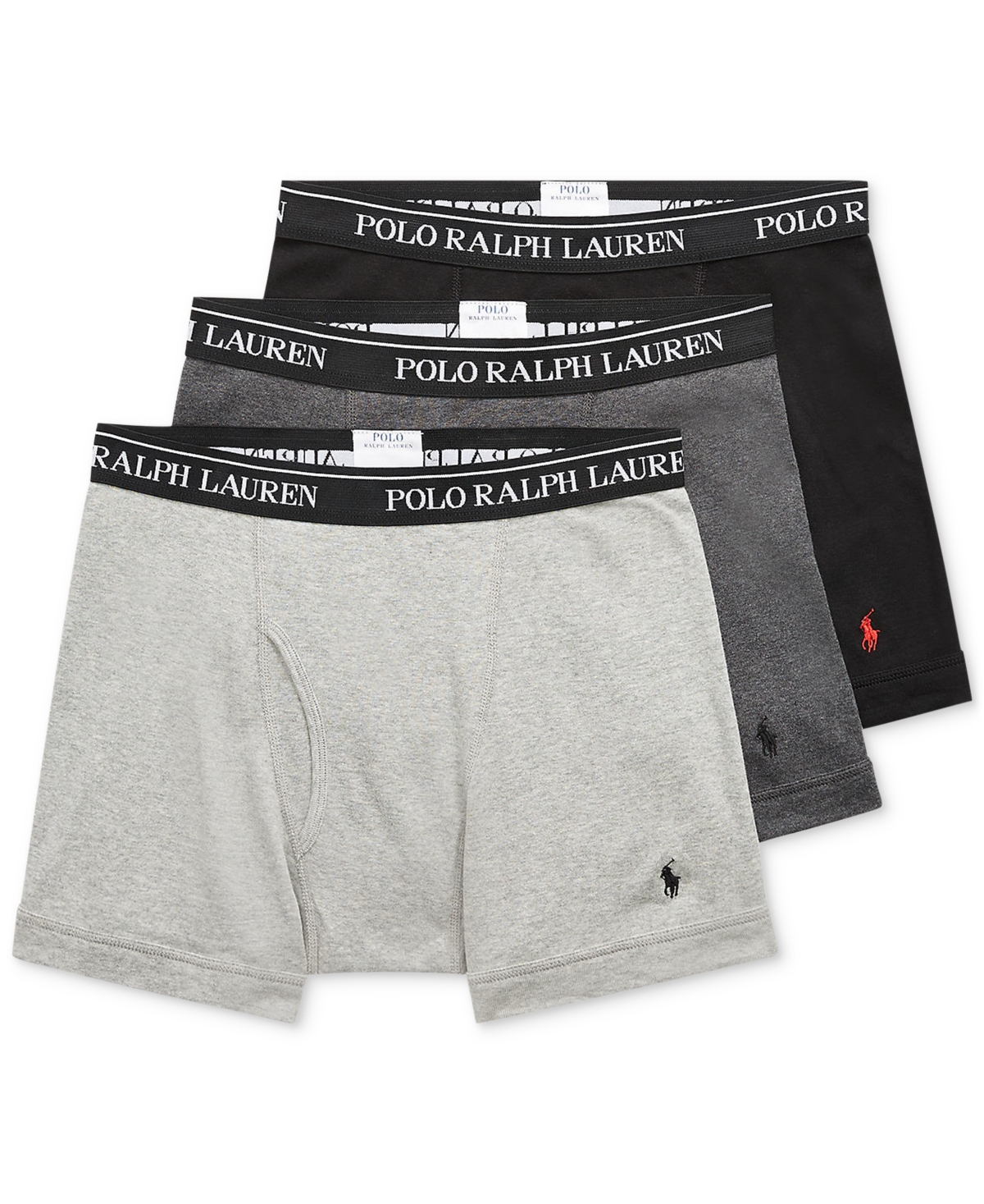 Polo Ralph Lauren Men's 3-pack. Classic Cotton Boxer Briefs In Andover,madison,black