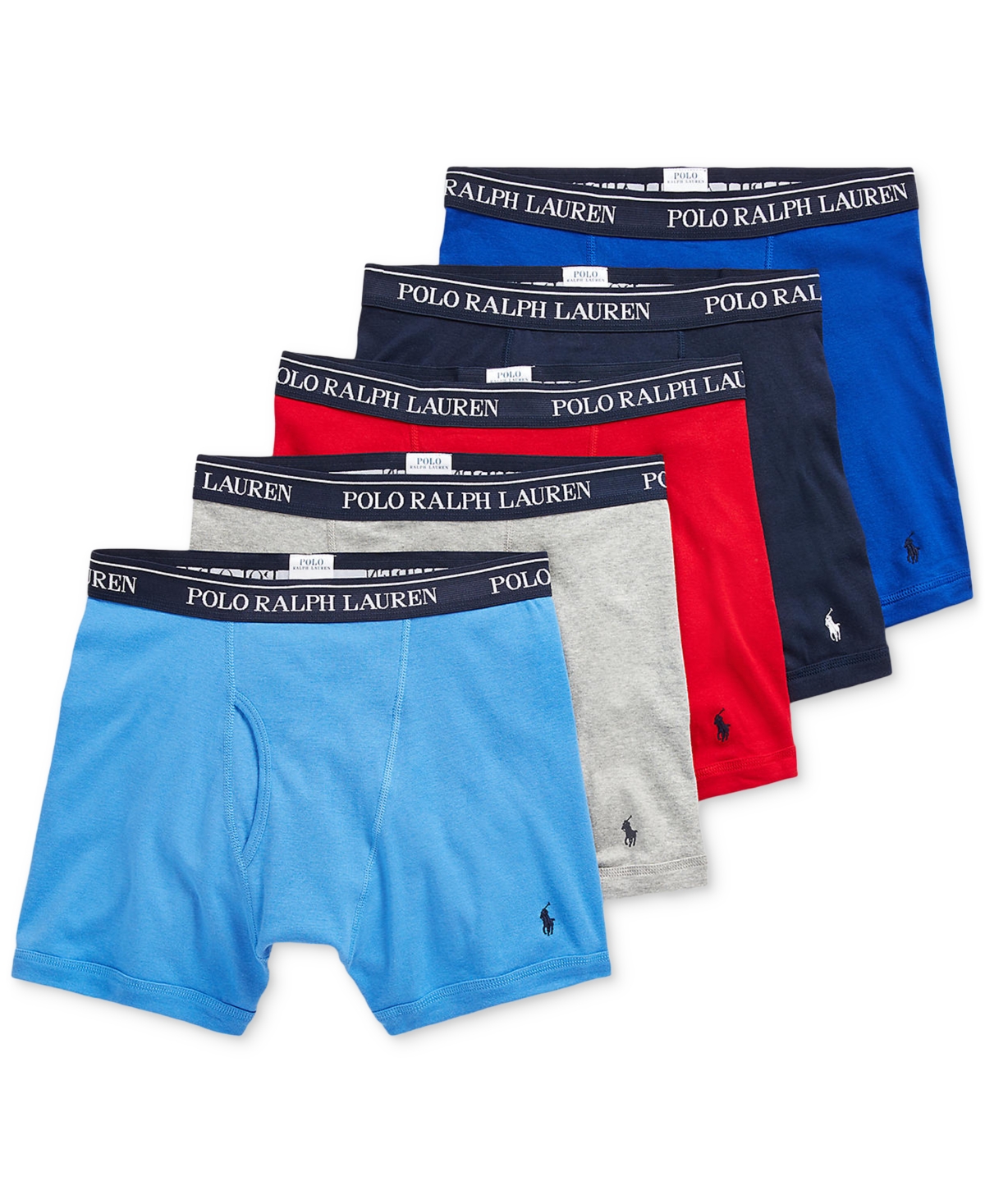 Polo Ralph Lauren Men's 5-pack Classic Cotton Boxer Briefs In Andover,aerial Blue,rugby Royal,rl
