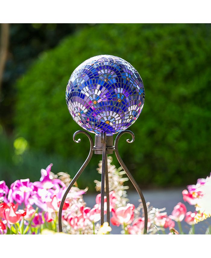 Evergreen 10" Gazing Ball, Mosaic Blooming, Purple Macy's