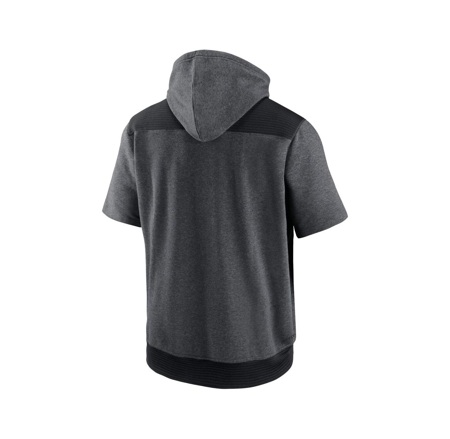 Men's Heathered Charcoal, Black Chicago White Sox Authentic Collection Dry Flux Performance Quarter-Zip Short Sleeve Hoodie