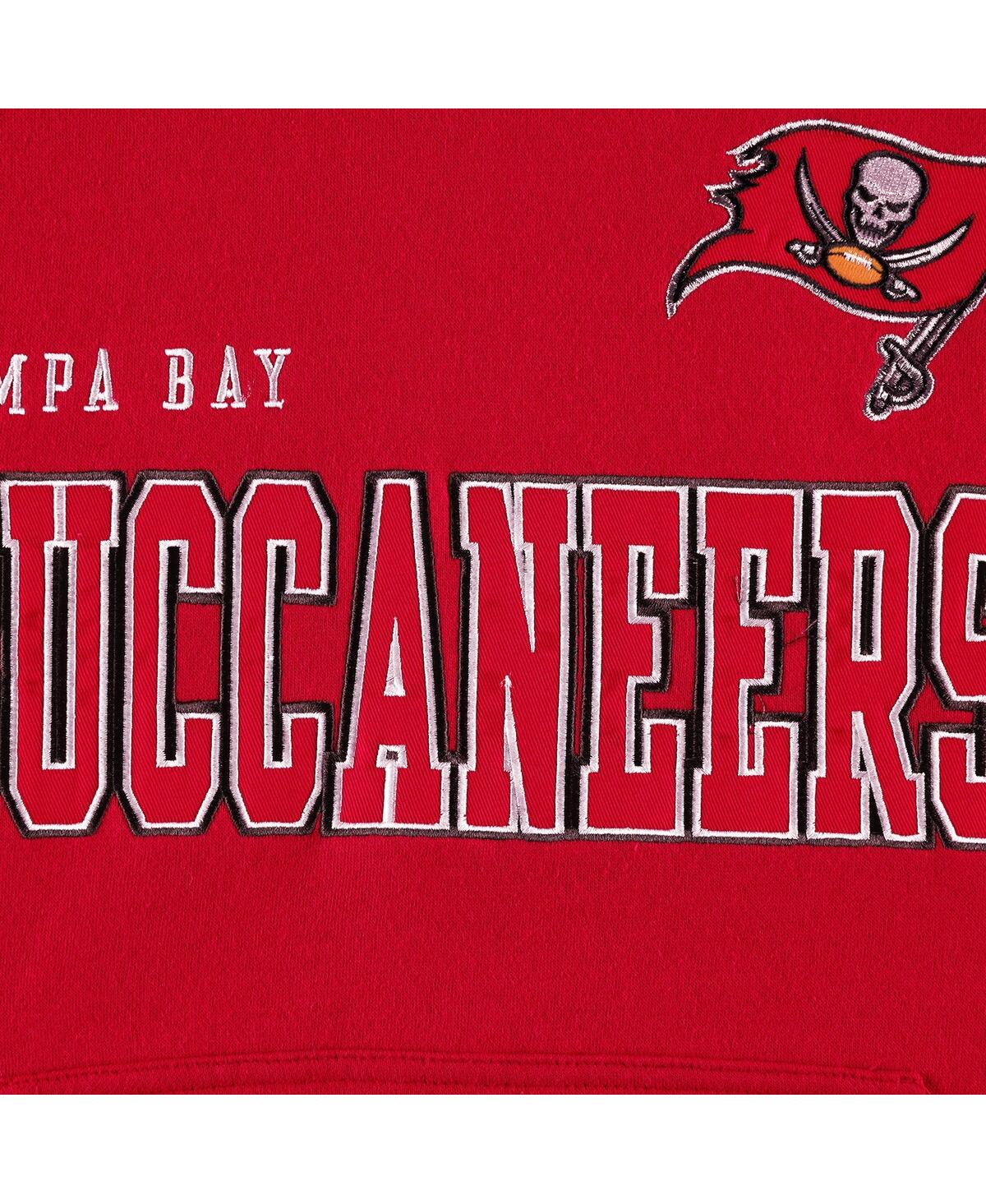 Shop Starter Men's  Red Tampa Bay Buccaneers Draft Fleece Raglan Pullover Hoodie