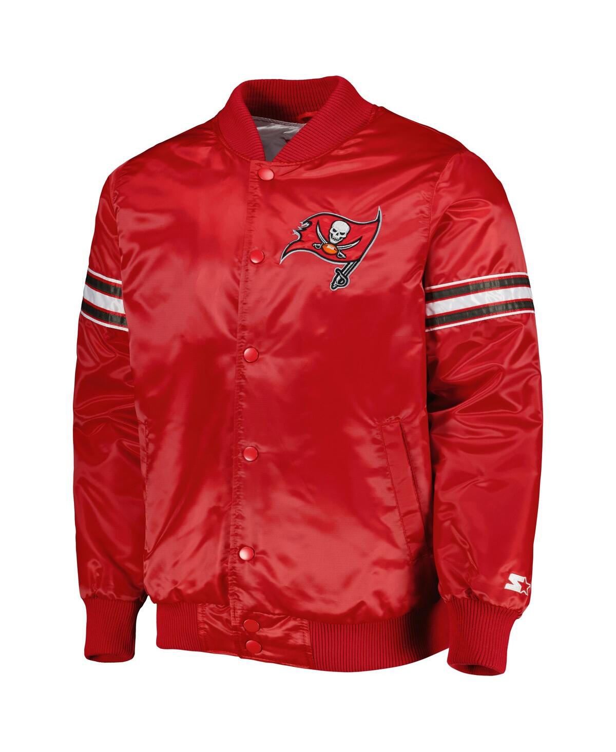 Shop Starter Men's  Red Tampa Bay Buccaneers The Pick And Roll Full-snap Jacket