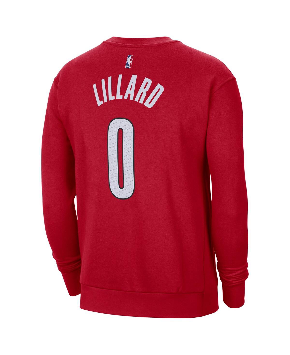 Shop Jordan Men's  Damian Lillard Red Portland Trail Blazers Statement Name And Number Pullover Sweatshirt