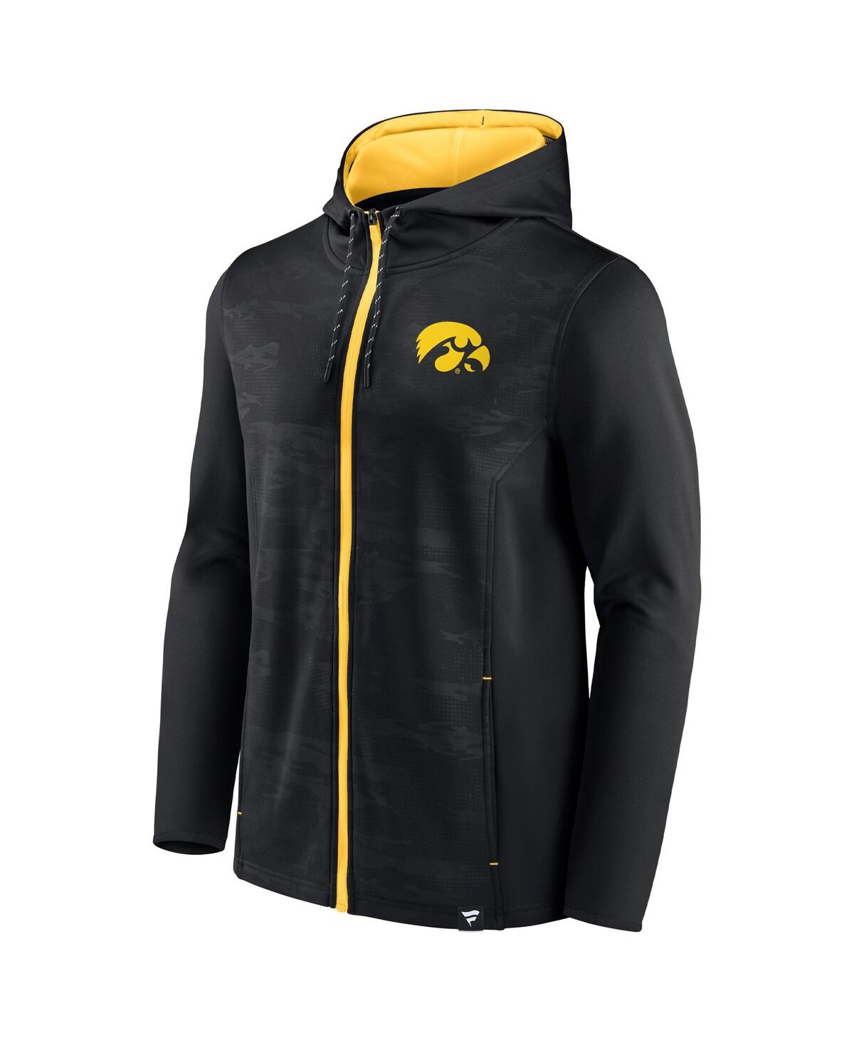 Shop Fanatics Men's  Black Iowa Hawkeyes Ball Carrier Full-zip Hoodie