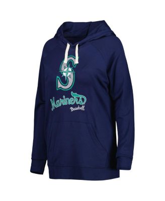 Women's Navy Seattle Mariners Pre-Game Raglan Pullover Hoodie