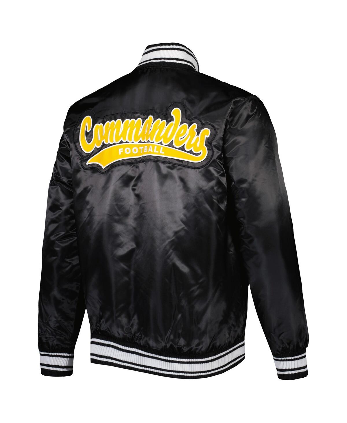 Starter Black Washington Commanders Locker Room Satin Varsity Full-snap Jacket In Black