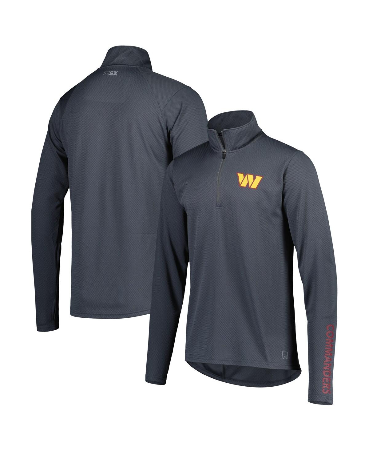 Shop Msx By Michael Strahan Men's  Charcoal Washington Commanders Half-zip Hoodie