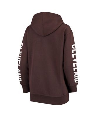 Women's Brown Cleveland Browns Extra Point Pullover Hoodie