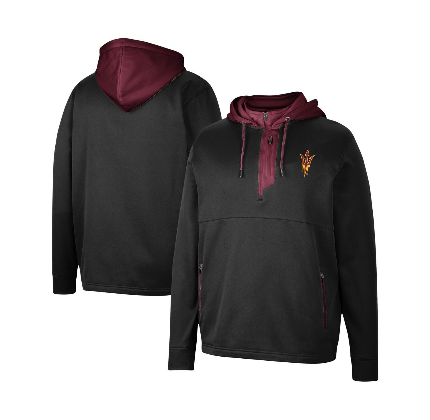 Men's Black Arizona State Sun Devils Luge 3.0 Quarter-Zip Hoodie