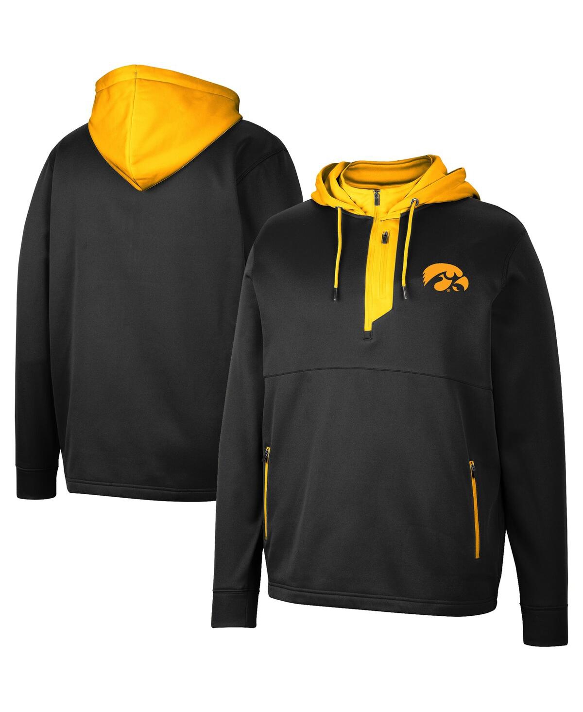 Shop Colosseum Men's  Black Iowa Hawkeyes Luge 3.0 Quarter-zip Hoodie