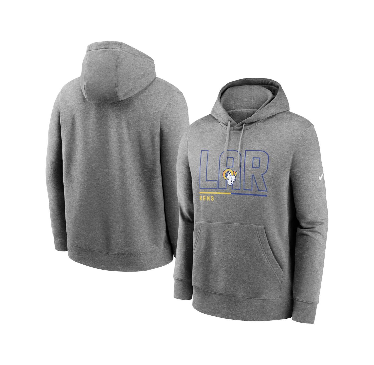 Men's Heathered Gray Los Angeles Rams City Code Club Fleece Pullover Hoodie