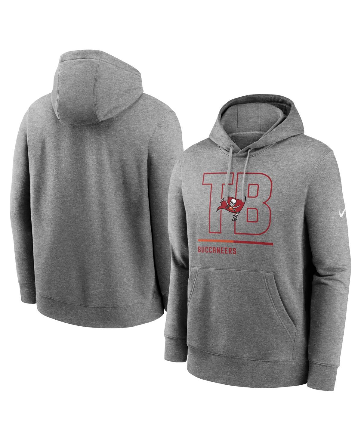 Men's Nike Heathered Gray Tampa Bay Buccaneers City Code Club Fleece Pullover Hoodie