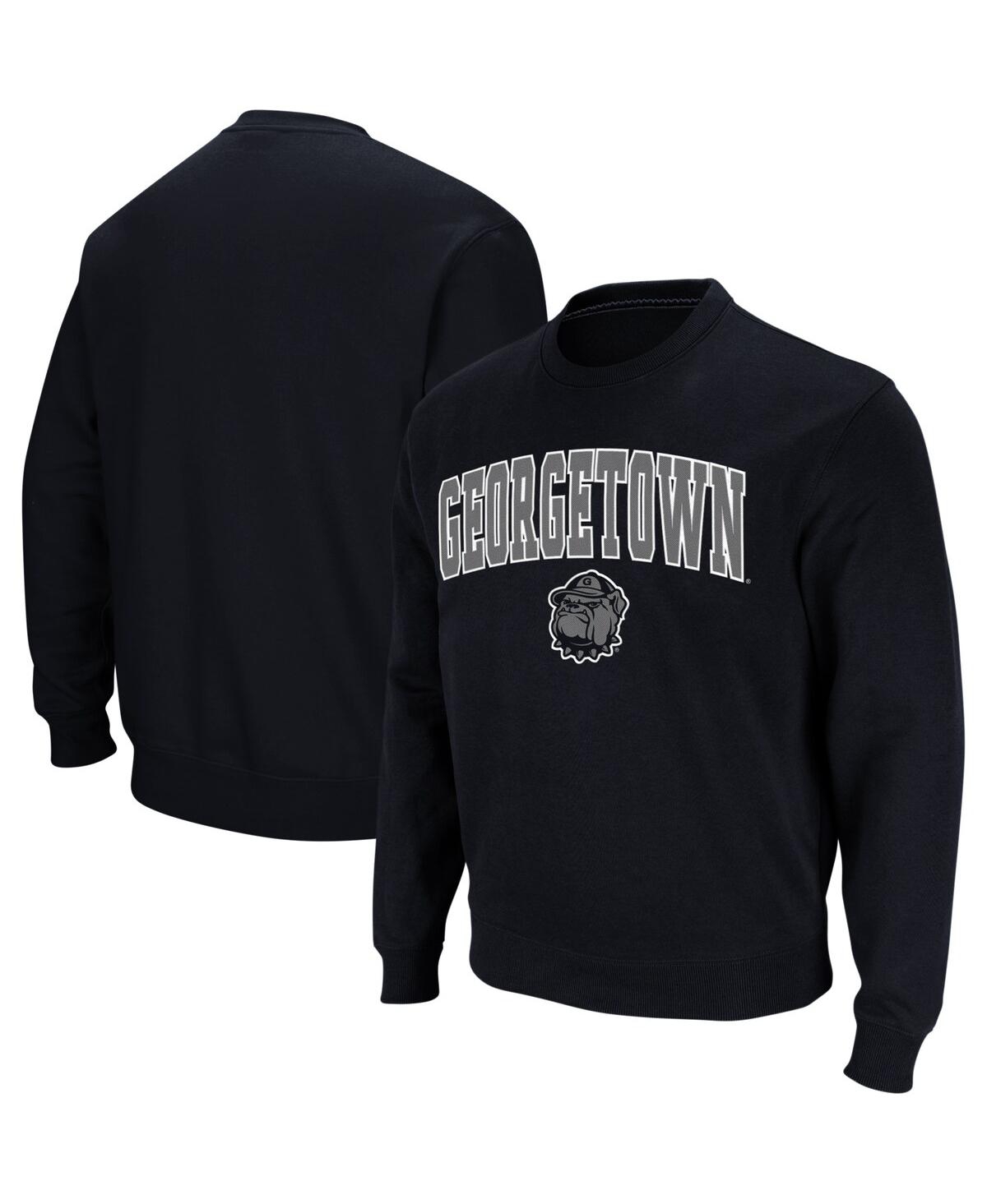 Colosseum Men's Georgetown Hoyas Arch And Logo Crew Neck Sweatshirt In Navy